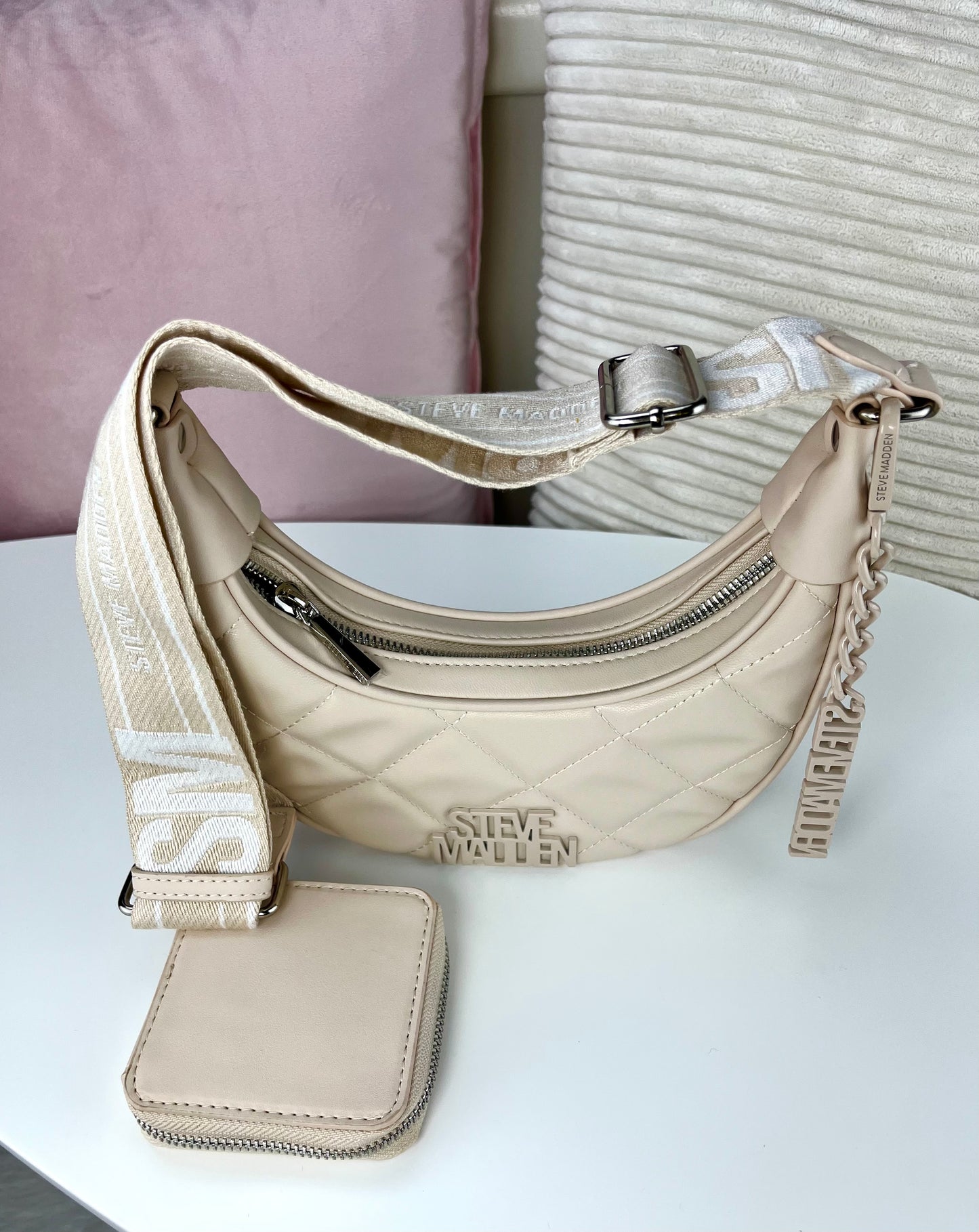 Steve Madden Crossbody Beige Placa