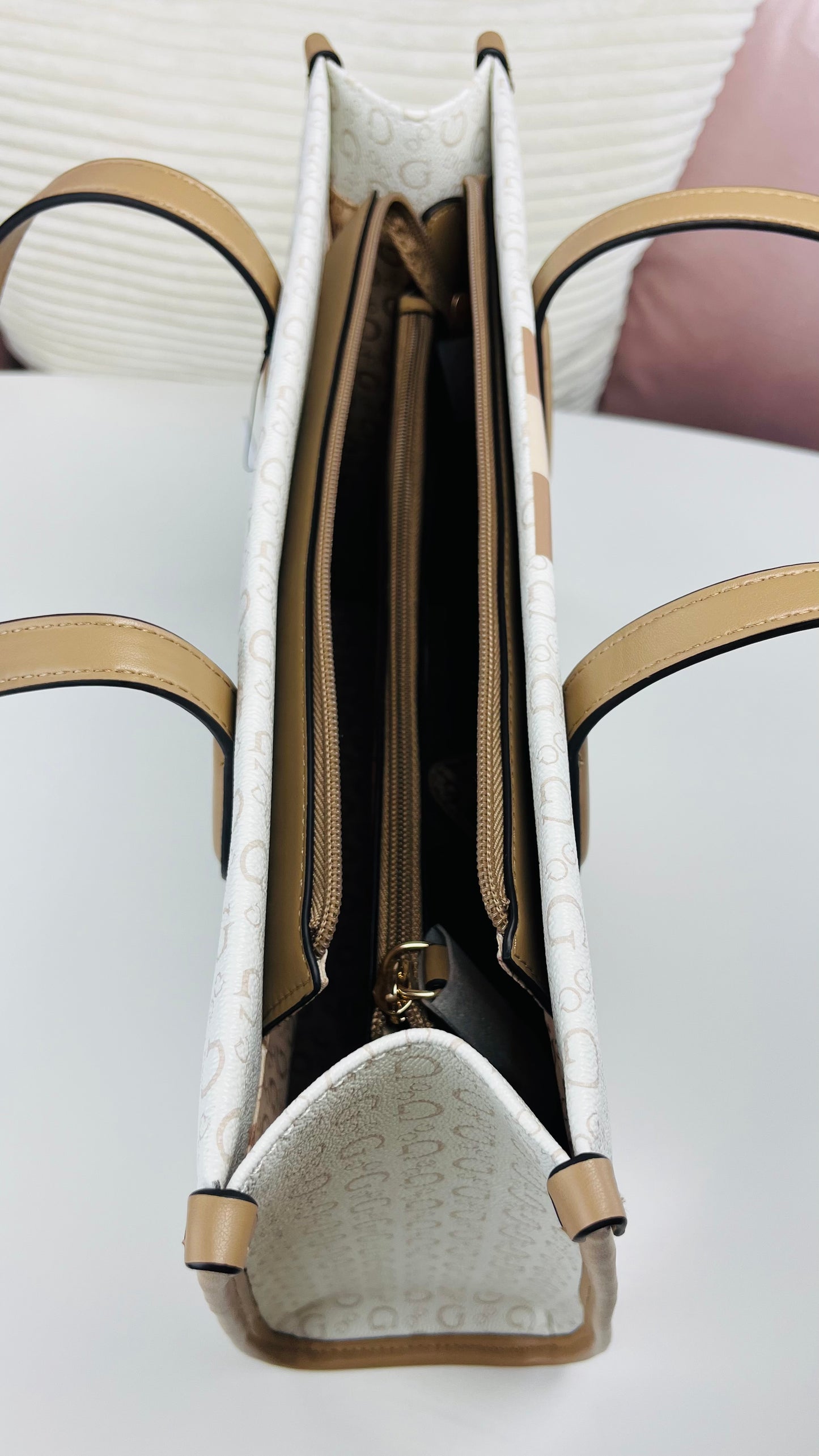 Guess Tote BAG Beige franjas
