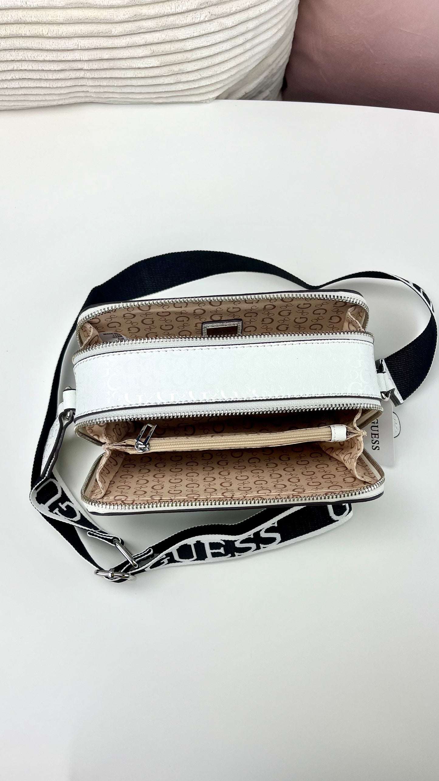Guess Crossbody Doble Blanco