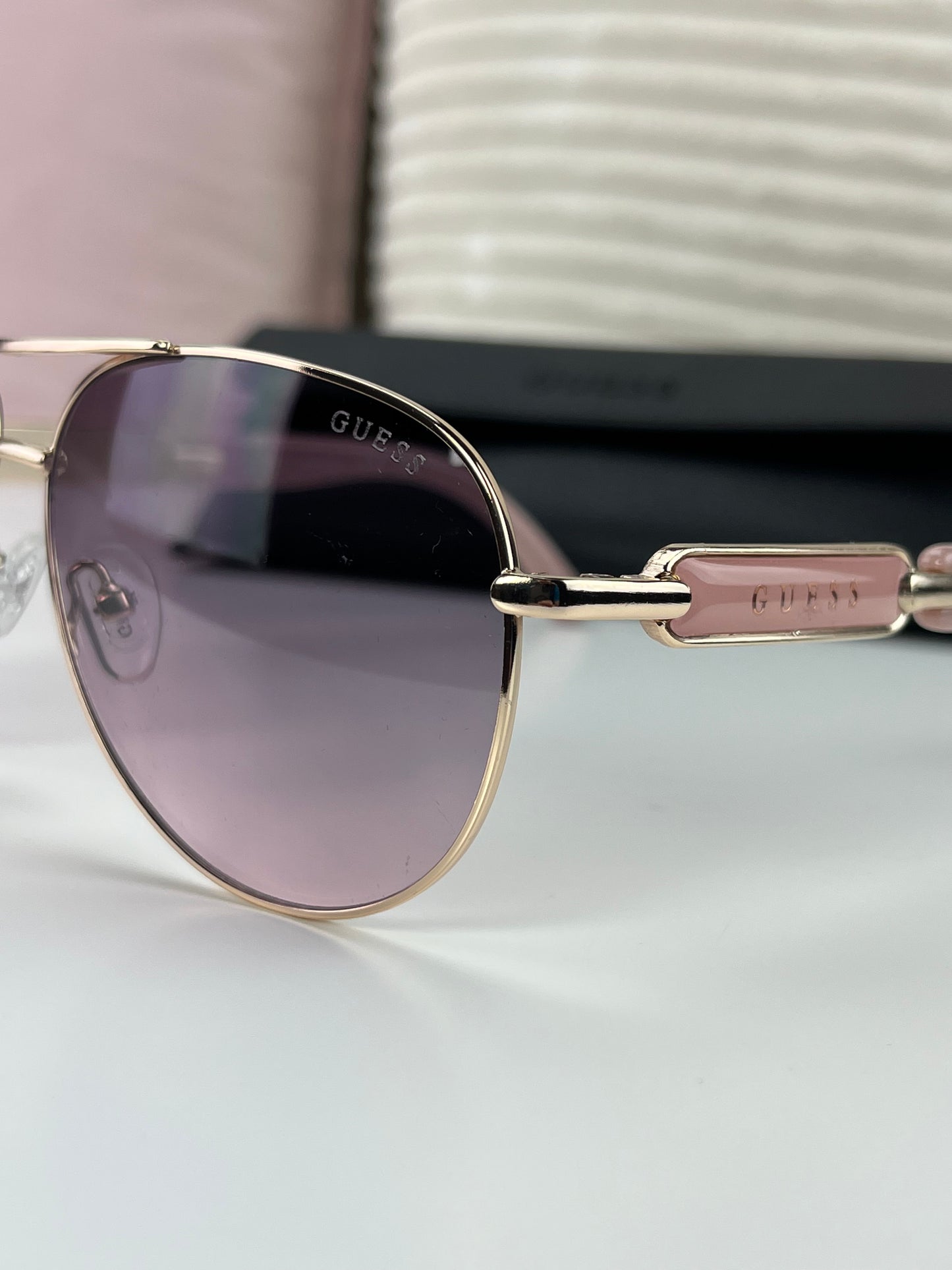 Guess Classic Aviator Sunglasses Pink