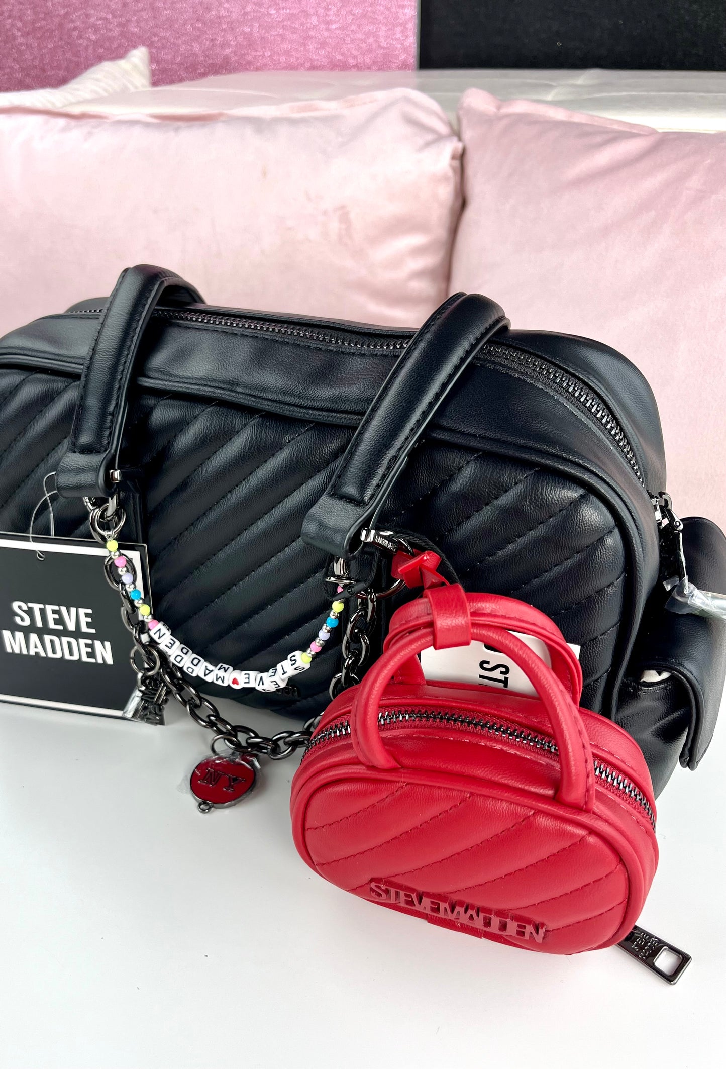 Steve Madden Shoulder BAG BAR Charm Black
