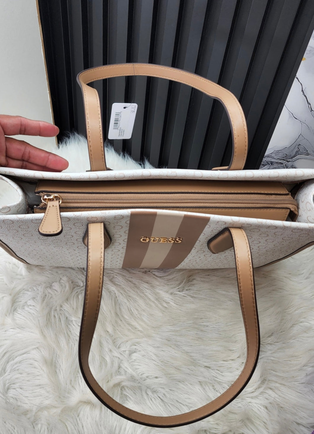 Guess Tote BAG Beige franjas
