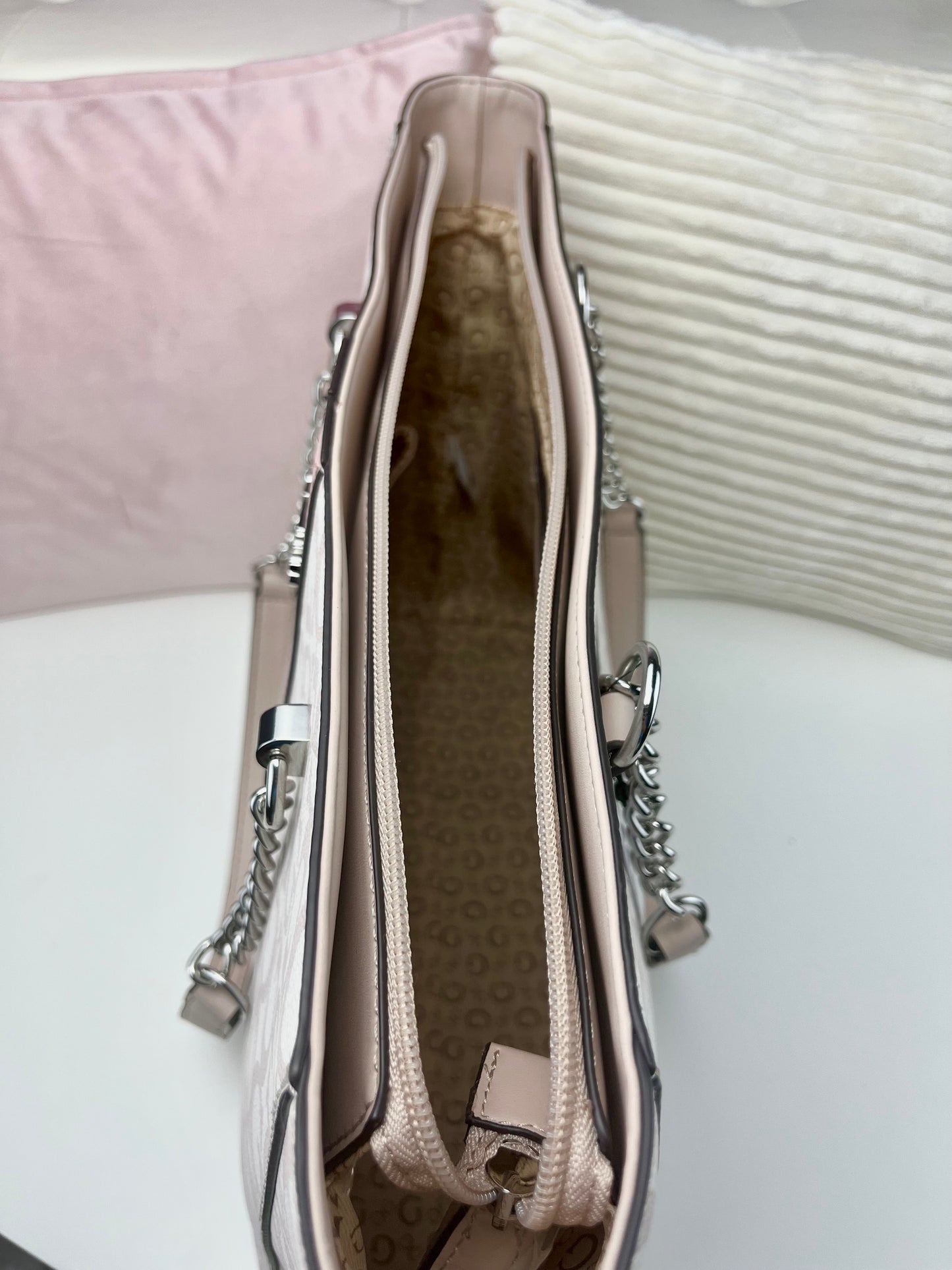 Guess Tote BAG Pink-White Logo-Line