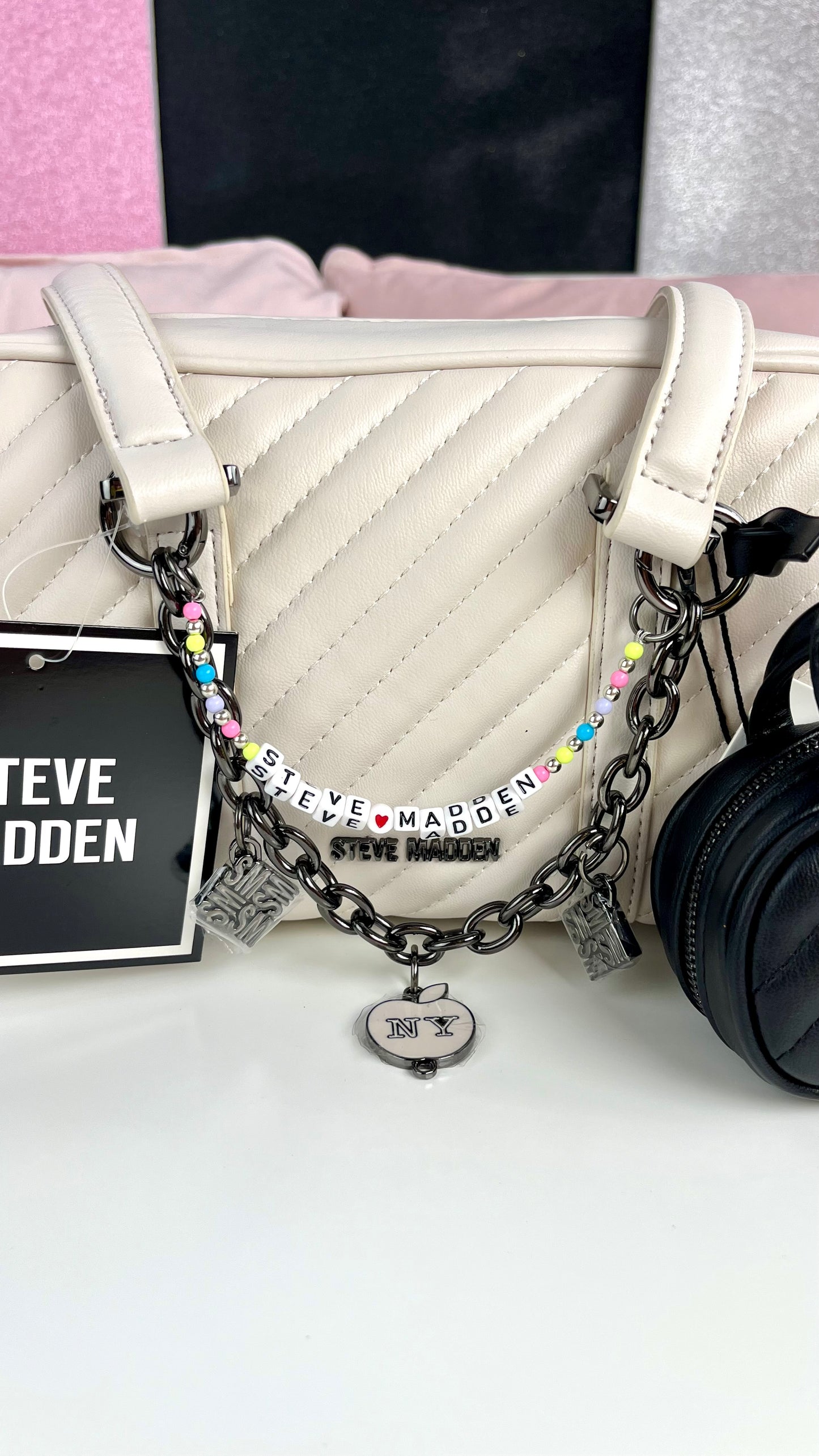 Steve Madden Shoulder BAG BAR Charm White
