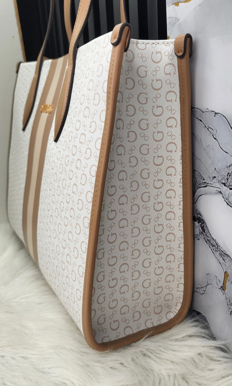 Guess Tote BAG Beige franjas