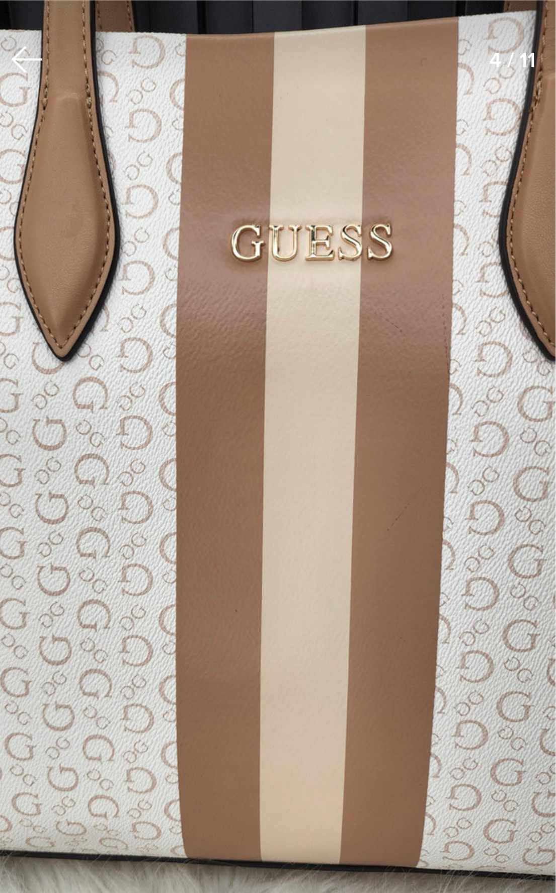 Guess Tote BAG Beige franjas