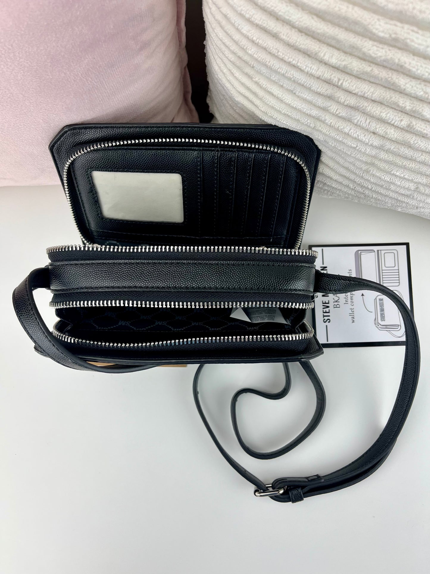 Steve Madden Mini Crossbody y Billetera negra