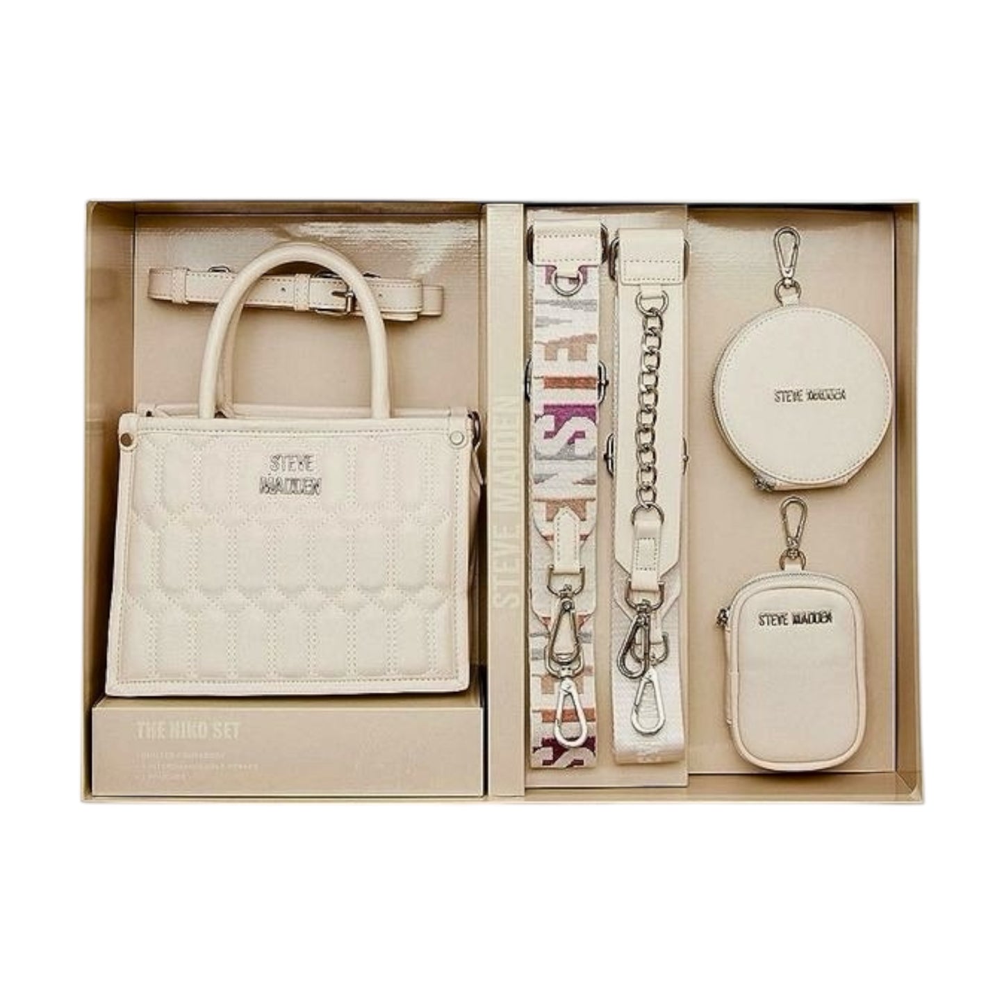 Steve Madden Set Crossbody Beige Triple Straps