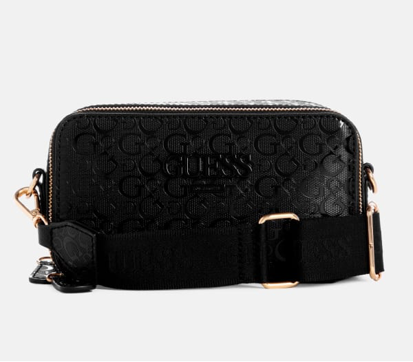 Guess Crossbody Doble ZIP Negro
