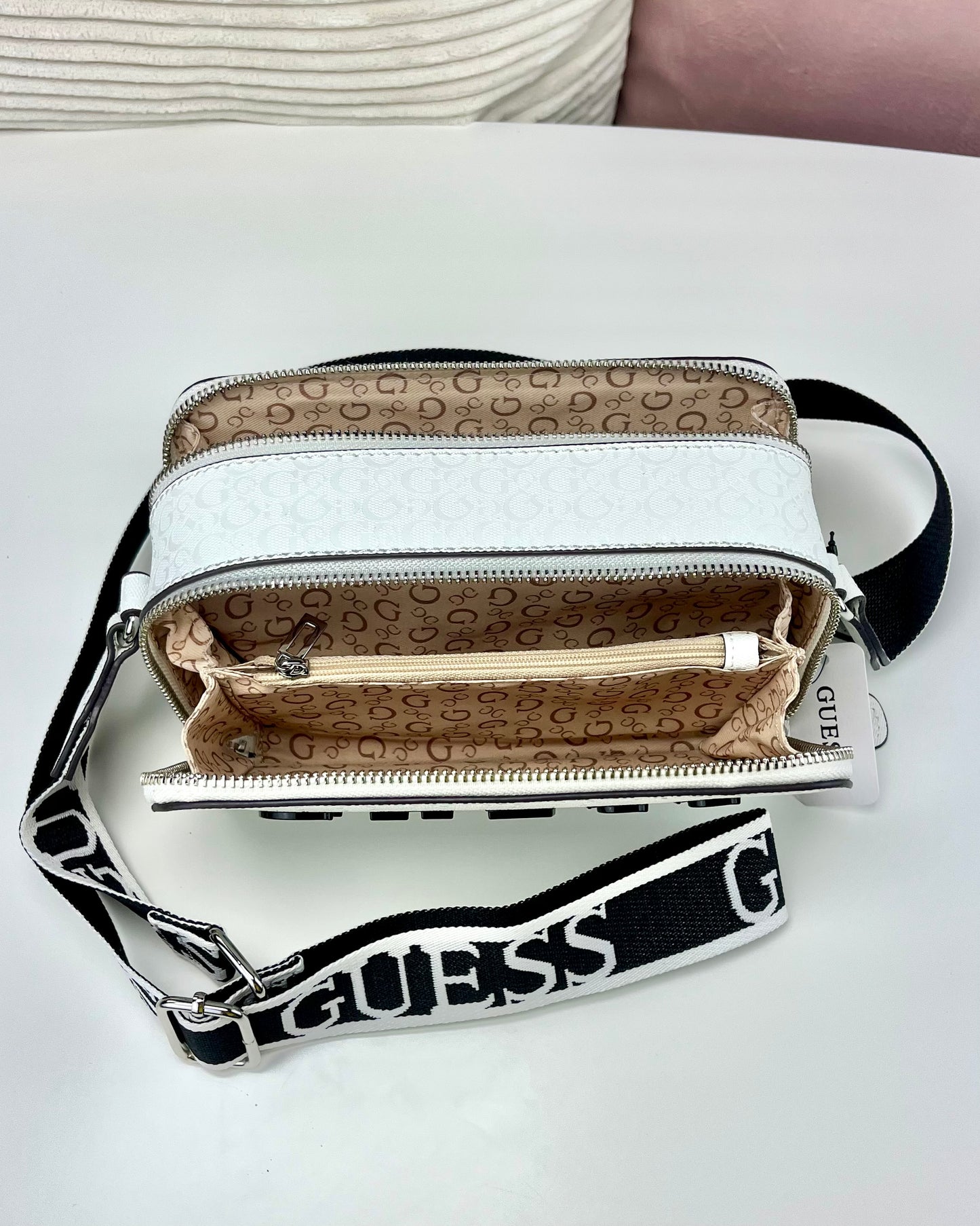 Guess Crossbody Doble Blanco