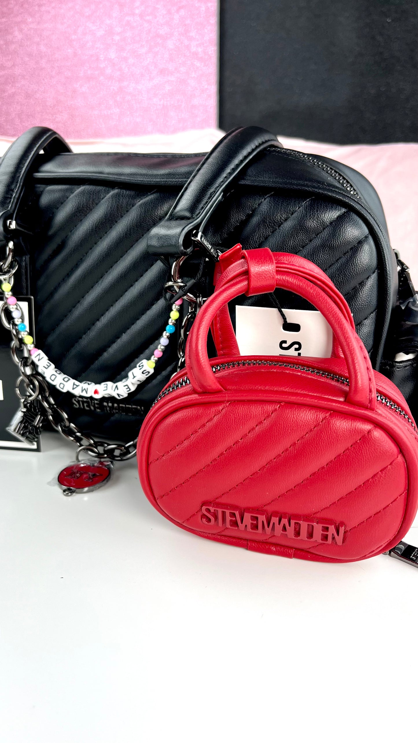 Steve Madden Shoulder BAG BAR Charm Black