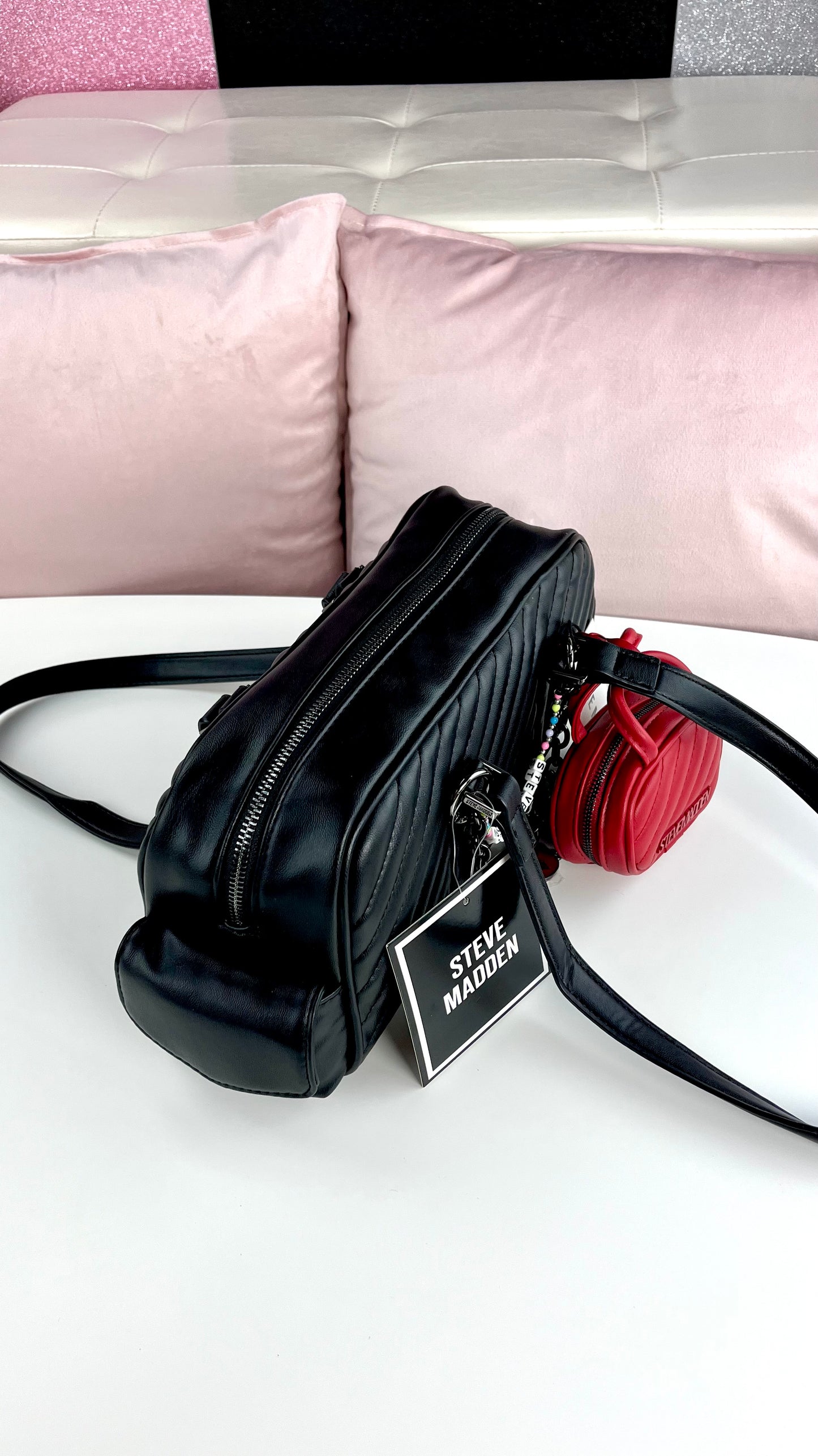 Steve Madden Shoulder BAG BAR Charm Black