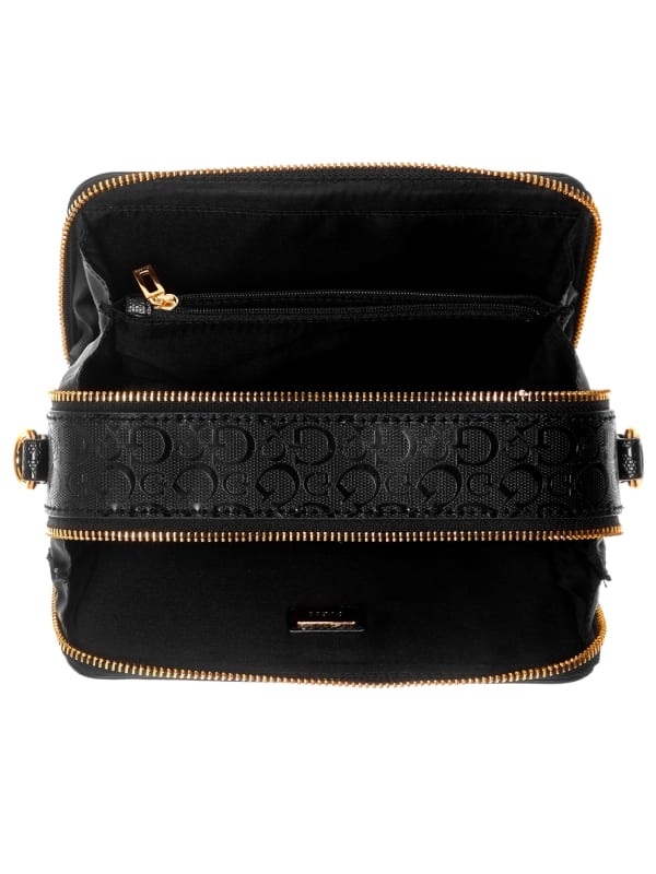 Guess Crossbody Doble ZIP Negro