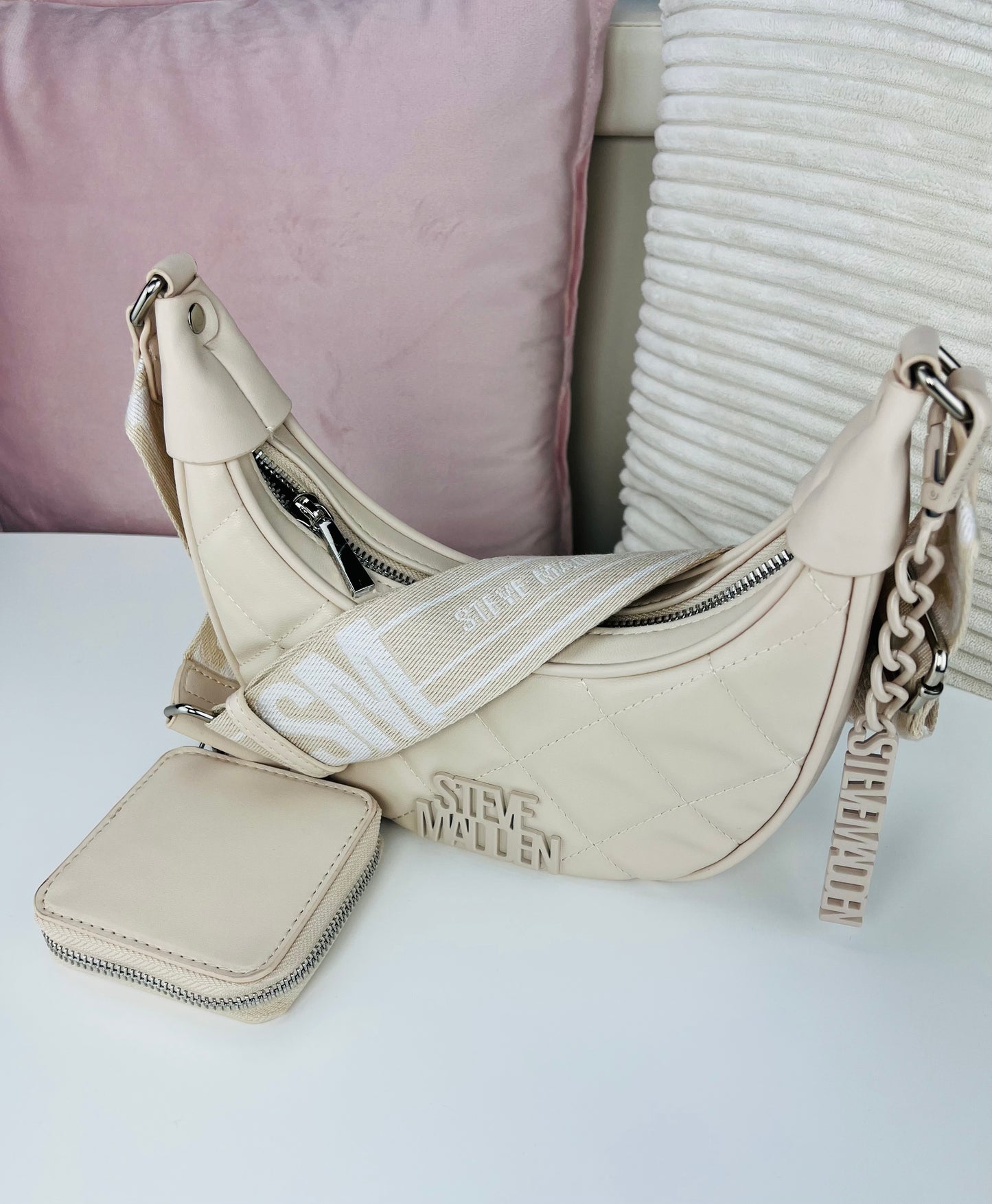 Steve Madden Crossbody Beige Placa