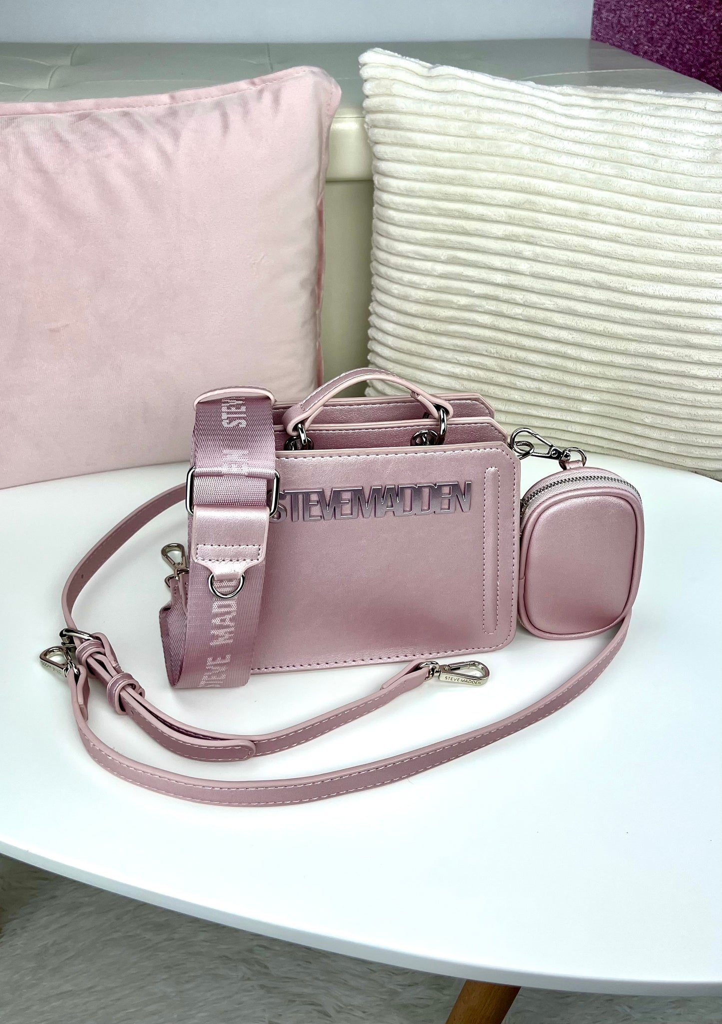 Steve Madden Crossbody mini Rosa Metalic