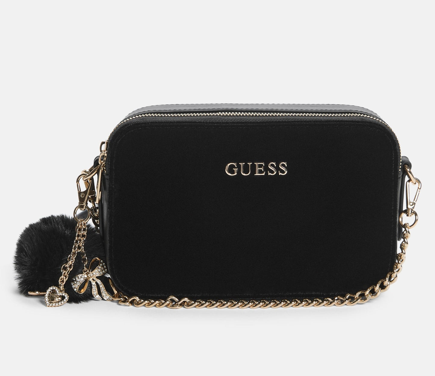 Guess Holly Velvet Crossbody Black