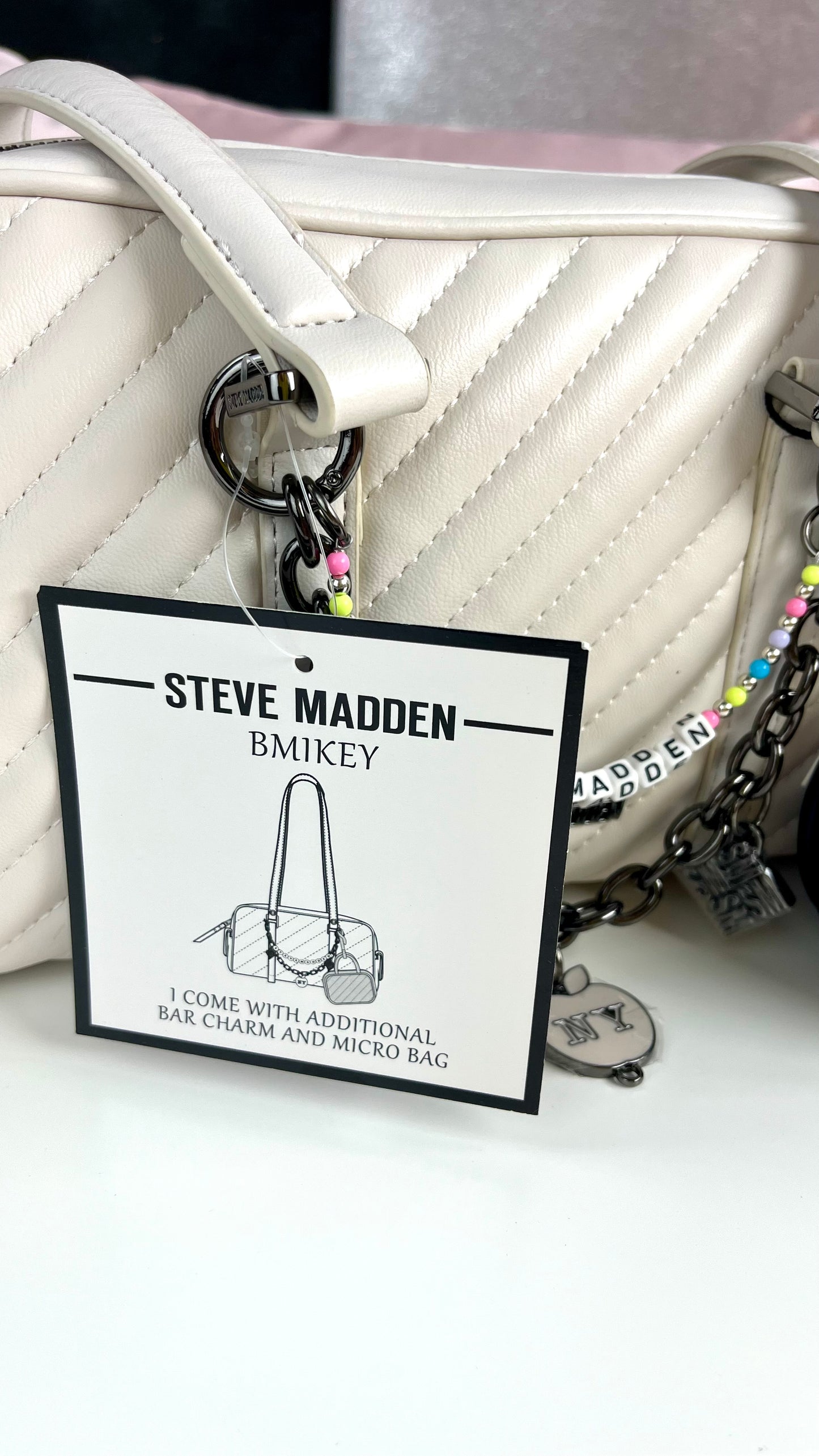 Steve Madden Shoulder BAG BAR Charm White
