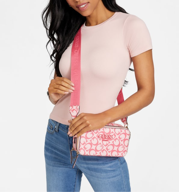 Guess Crossbody Doble ZIP Rosa
