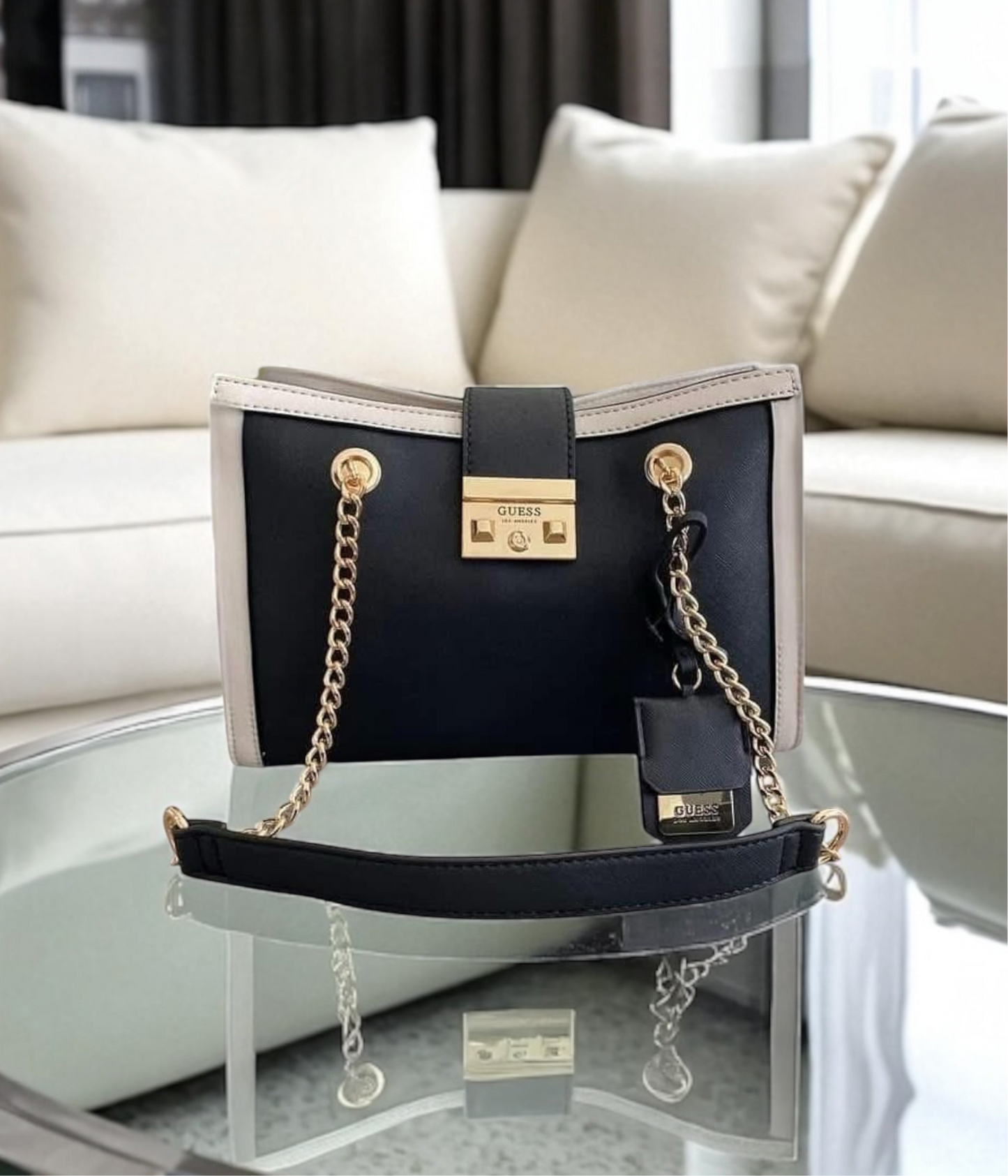Guess Satchel Negro Deluxe