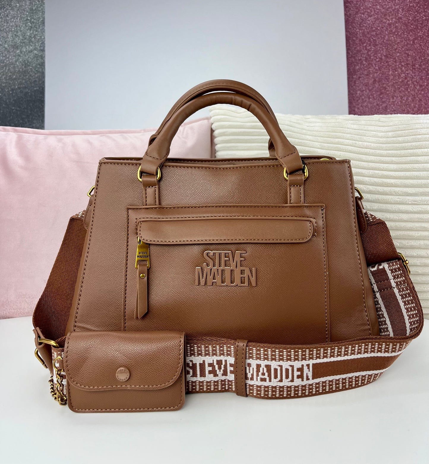 Steve Madden Satchel y Crossbody Café