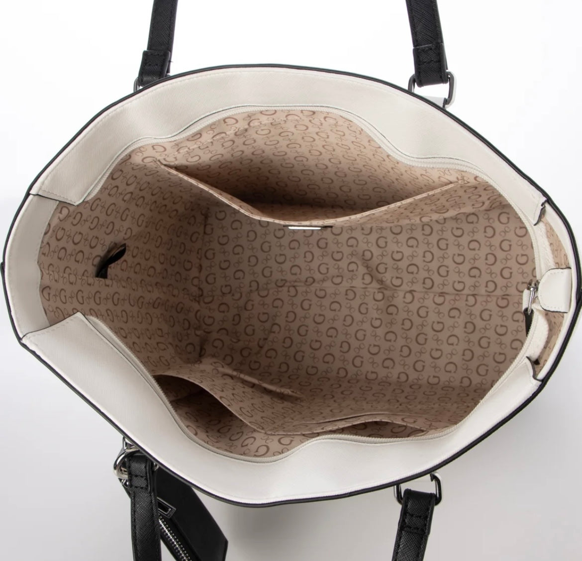 Guess Tote BAG Médium Blanco-Negro