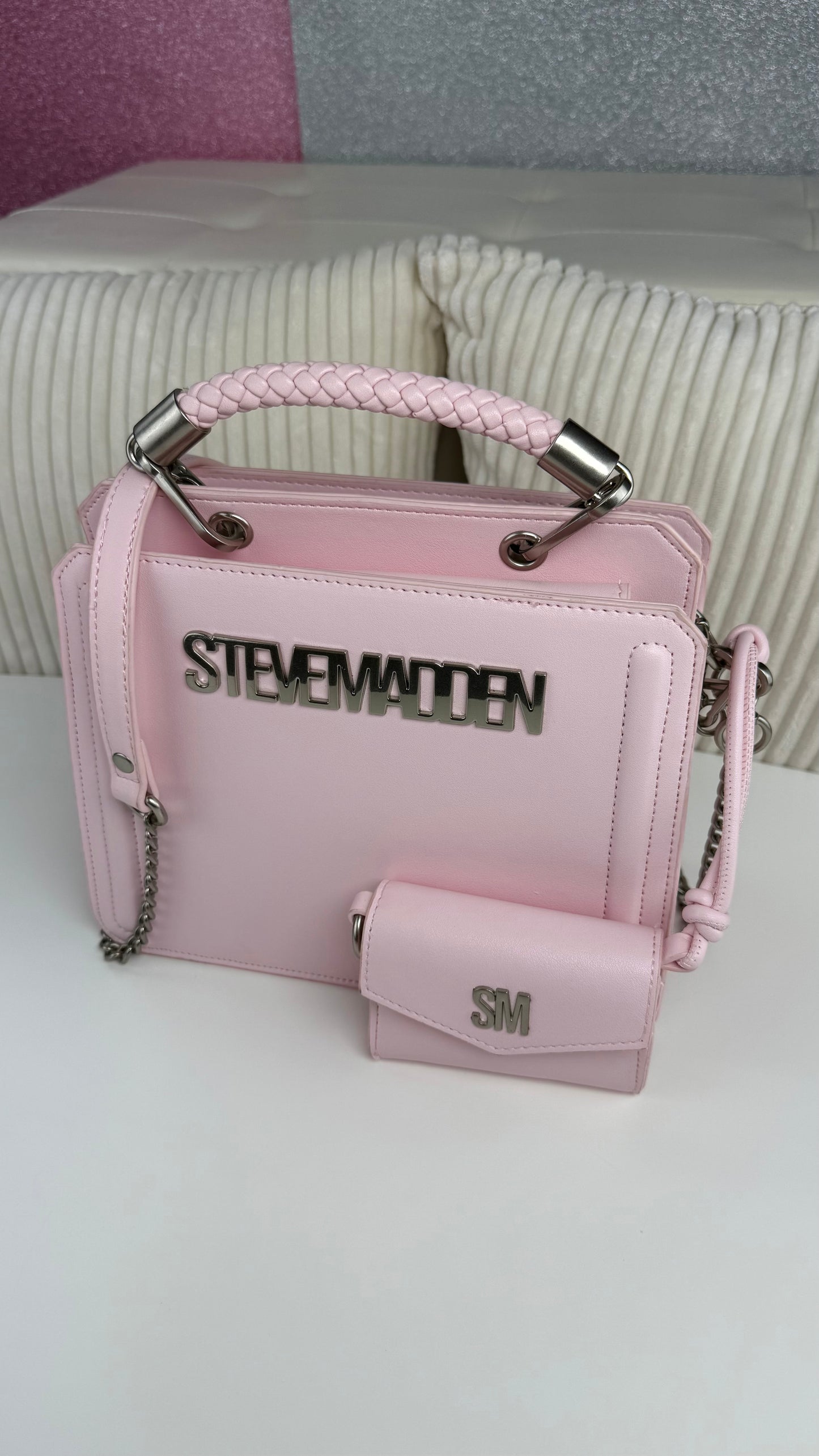 Steve Madden Crossbody Pink-Platinum Luxury