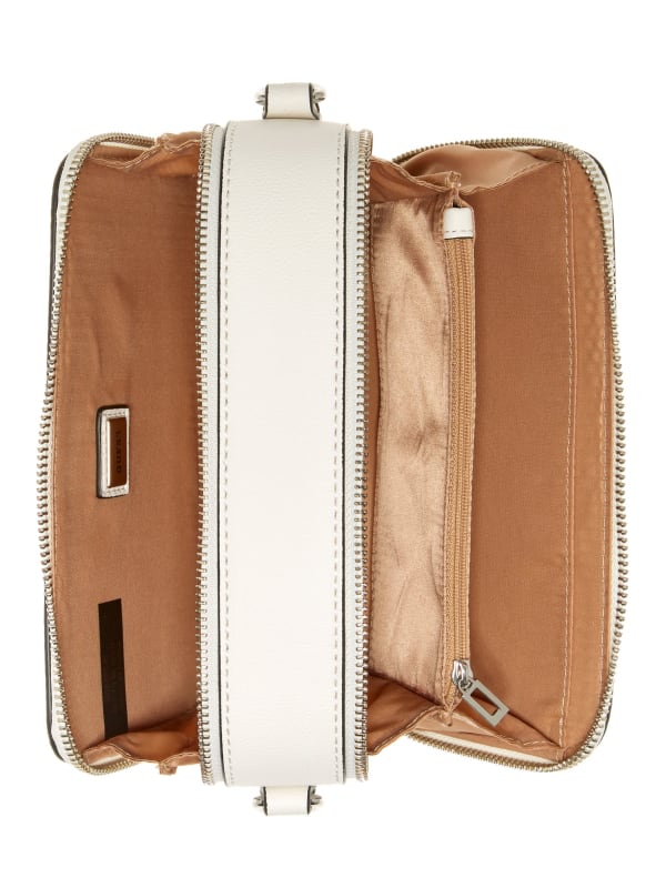 Guess Crossbody Doble ZIP Blanco