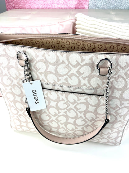 Guess Tote BAG Pink-White Logo-Line