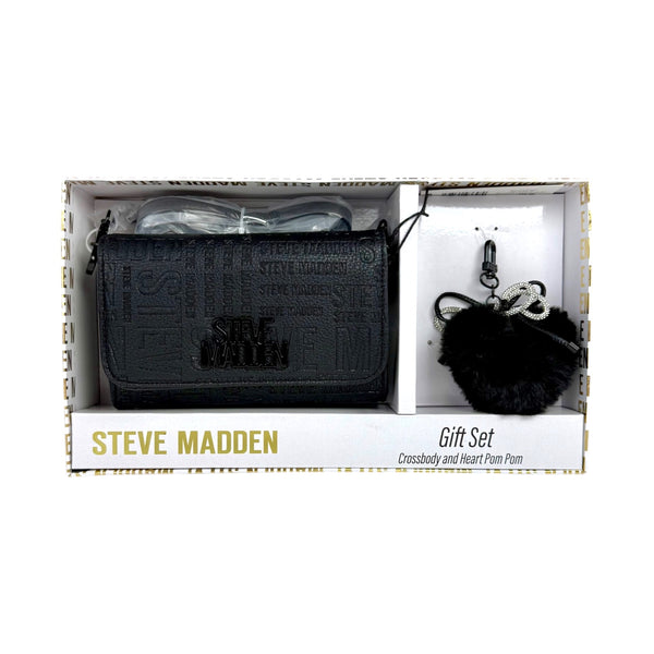 Steve Madden GIFT Set Crossbody Wallet Black CHARM 🖤