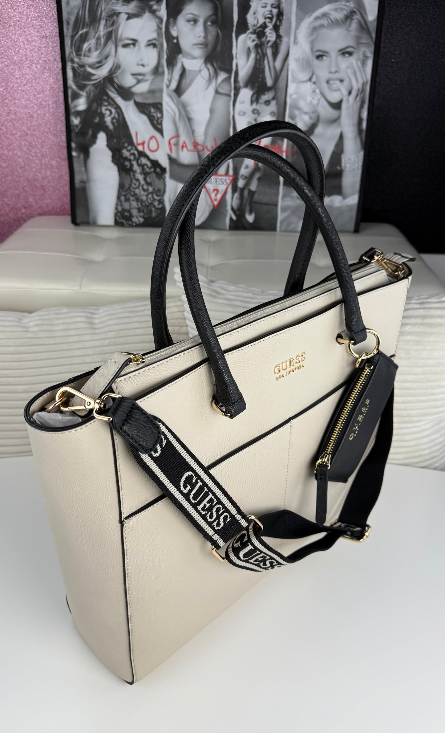 Guess TOTE BAG Pennywise Carryall Beige Luxury