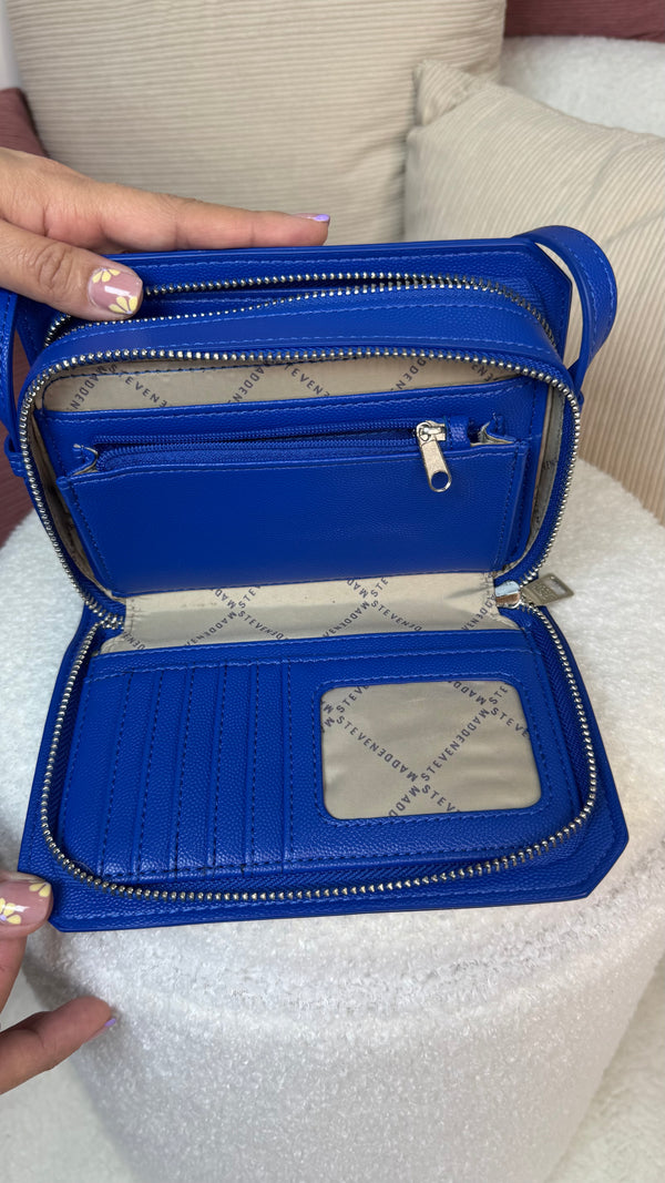 Steve Madden Mini Crossbody y Billetera azul