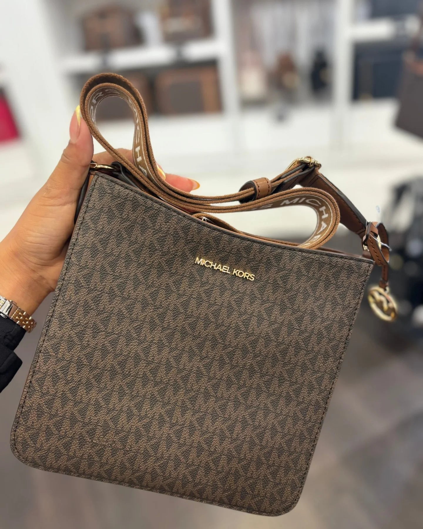 Michael Kors Jet Set Crossbody logo Brown