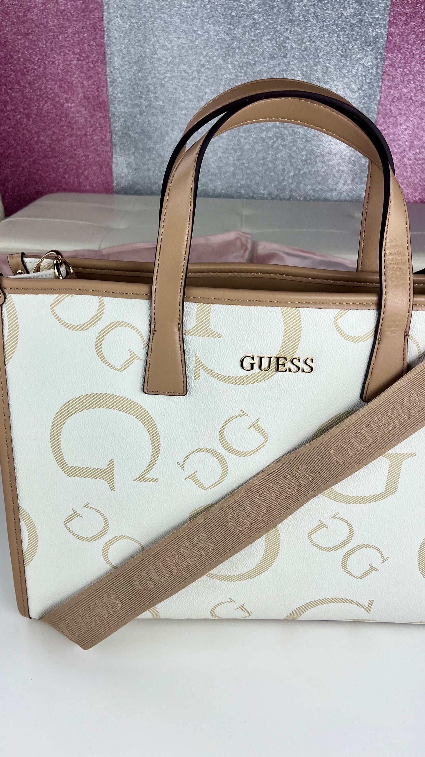 Guess Tote BAG Beige y Crossbody