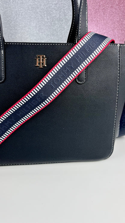 Tommy Hilfiger Satchel Negro - Navy Strap