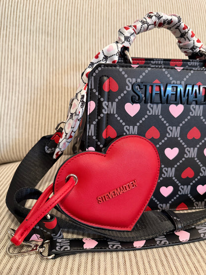 Steve Madden Crossbody Hearts Black