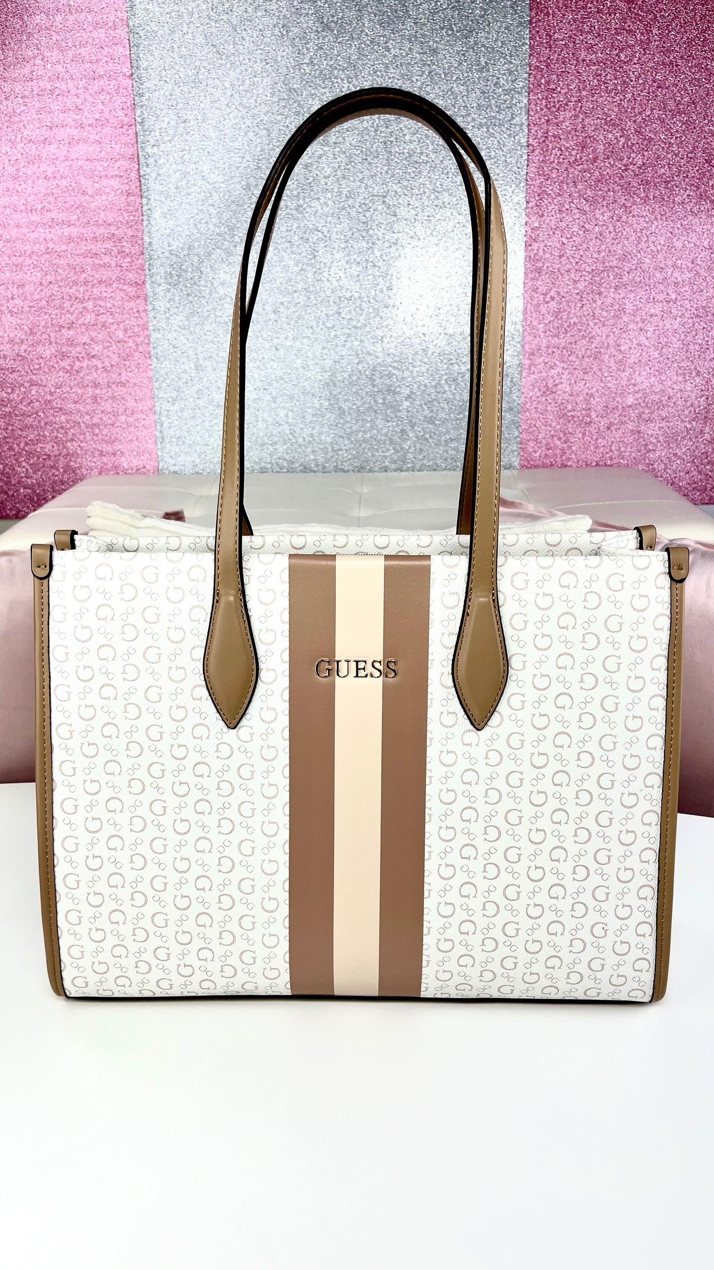 Guess Tote BAG Beige franjas