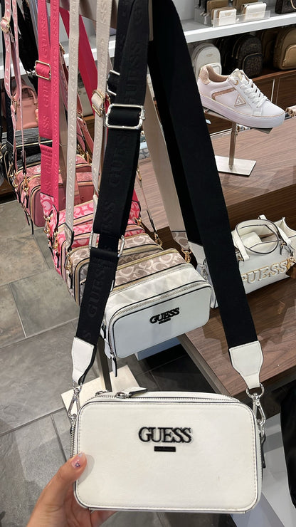 Guess Crossbody Doble ZIP Blanco