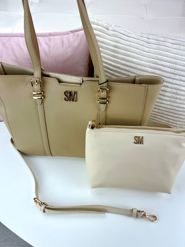 Steve Madden Tote Mediano + Crossbody mini Beige