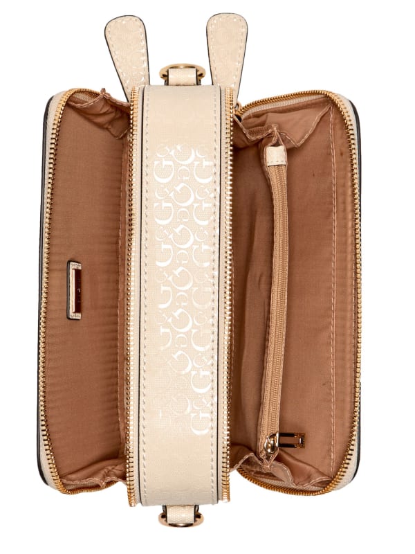 Guess Crossbody Doble ZIP Beige