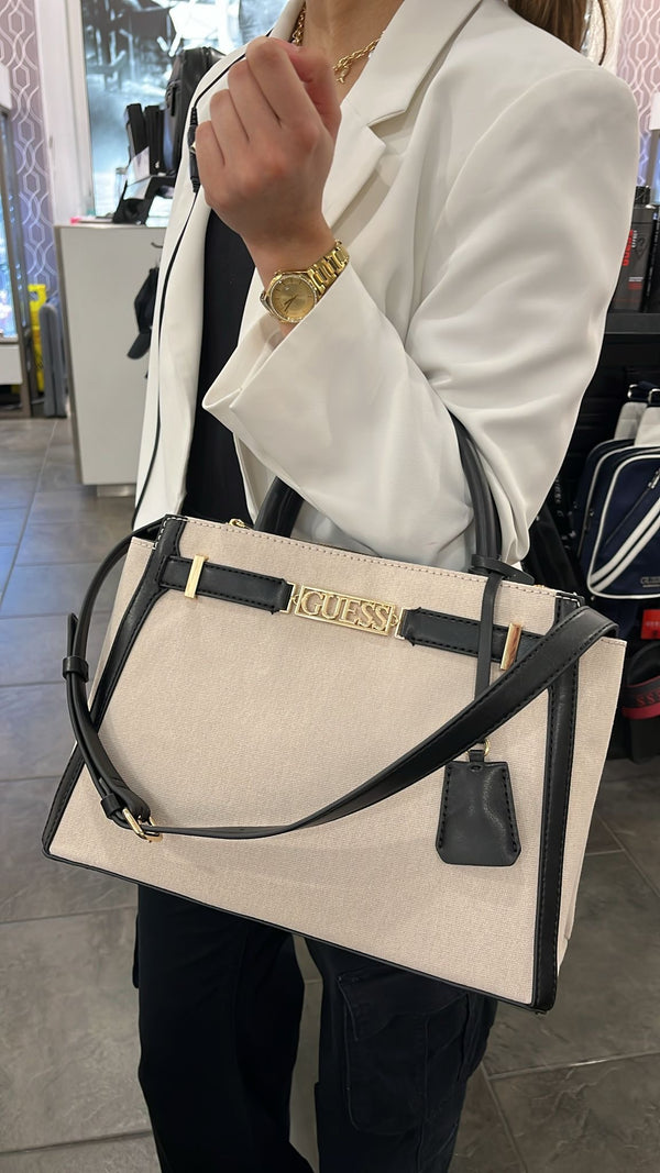 Guess Satchel Beige-Black