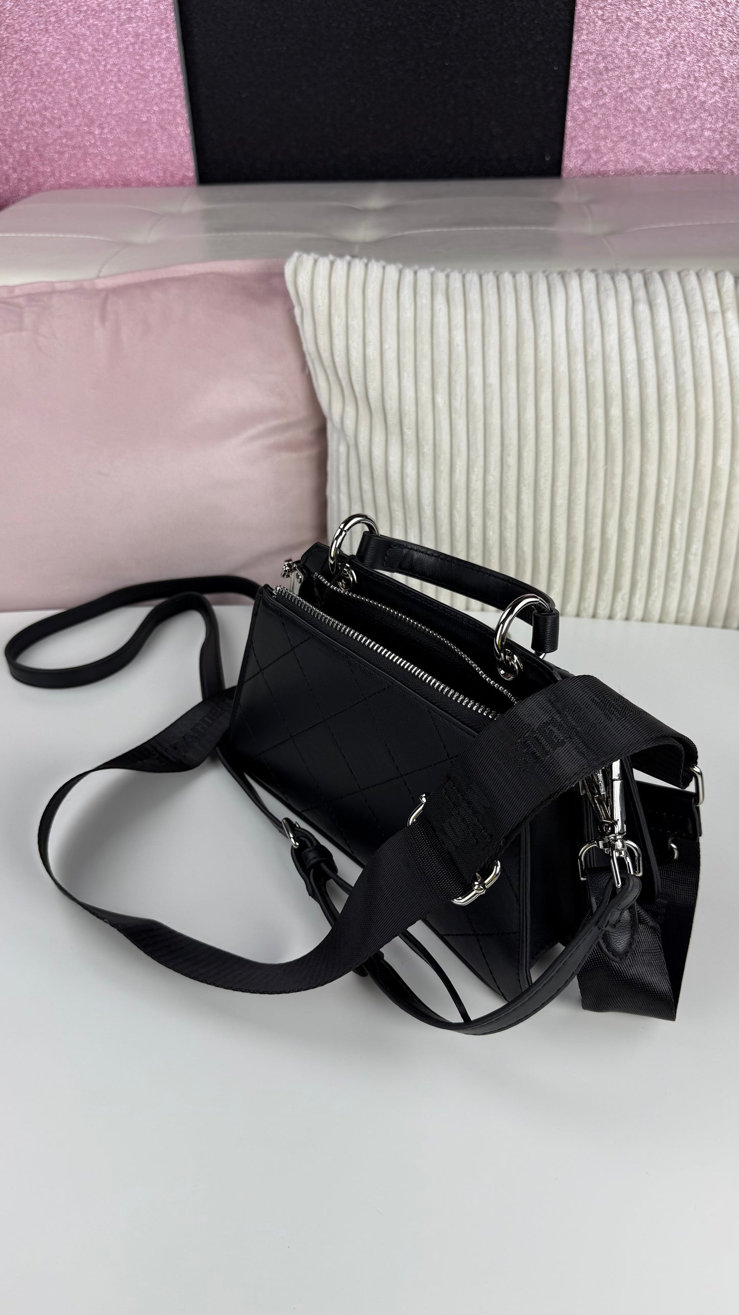 Steve Madden Crossbody Black 2 Strap mini