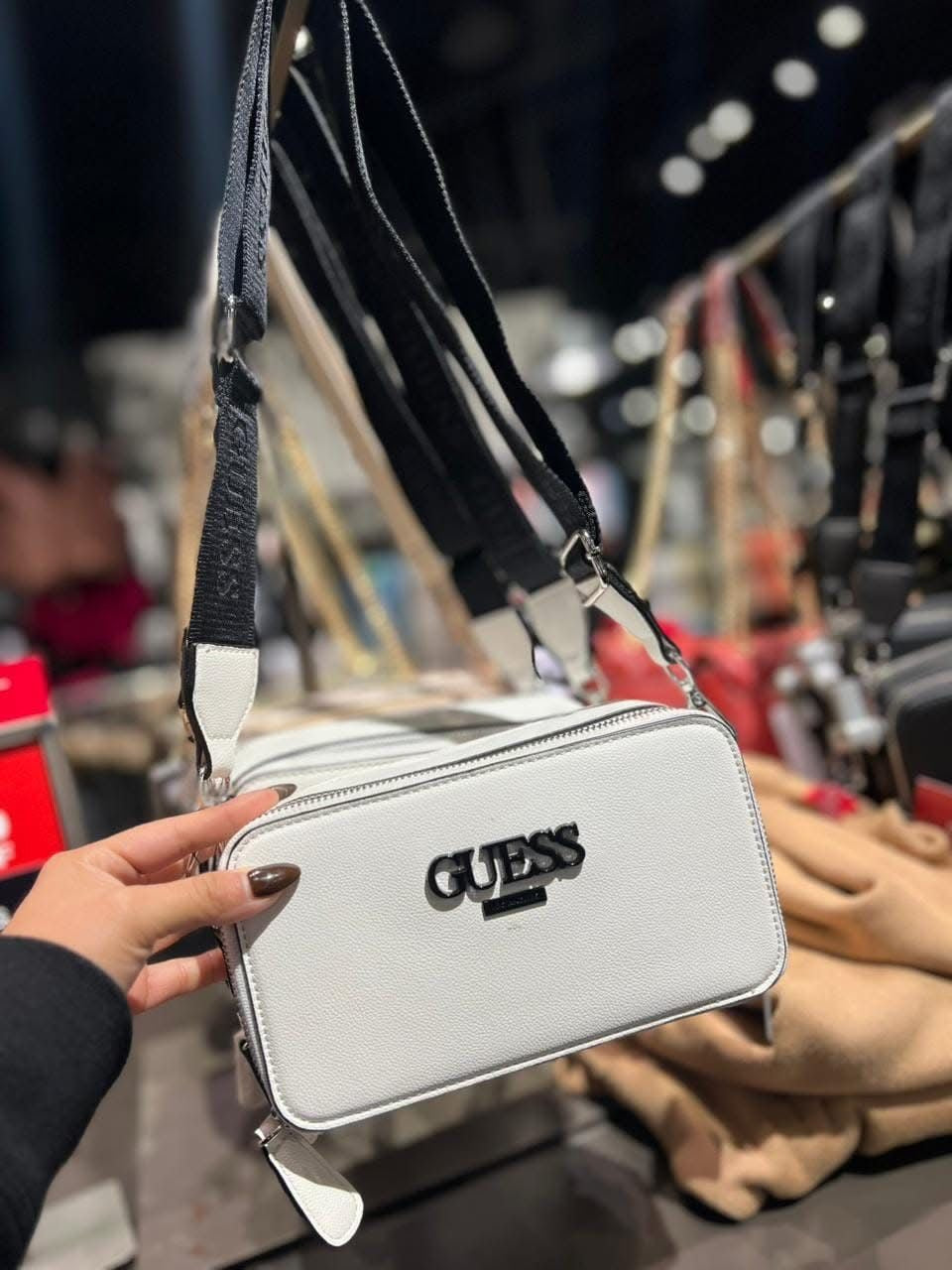 Guess Crossbody Doble ZIP Blanco