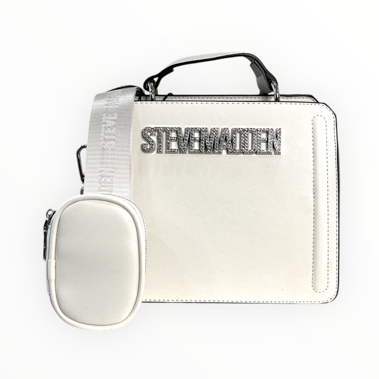 Steve Madden Crossbody Logo Brillante Blanco crema