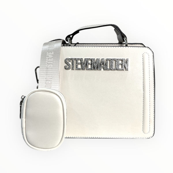 Steve Madden Crossbody Logo Brillante Blanco crema