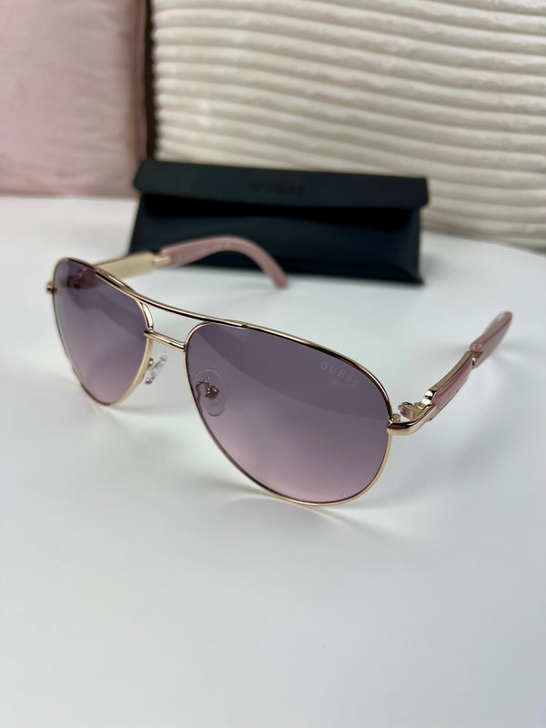 Guess Classic Aviator Sunglasses Pink