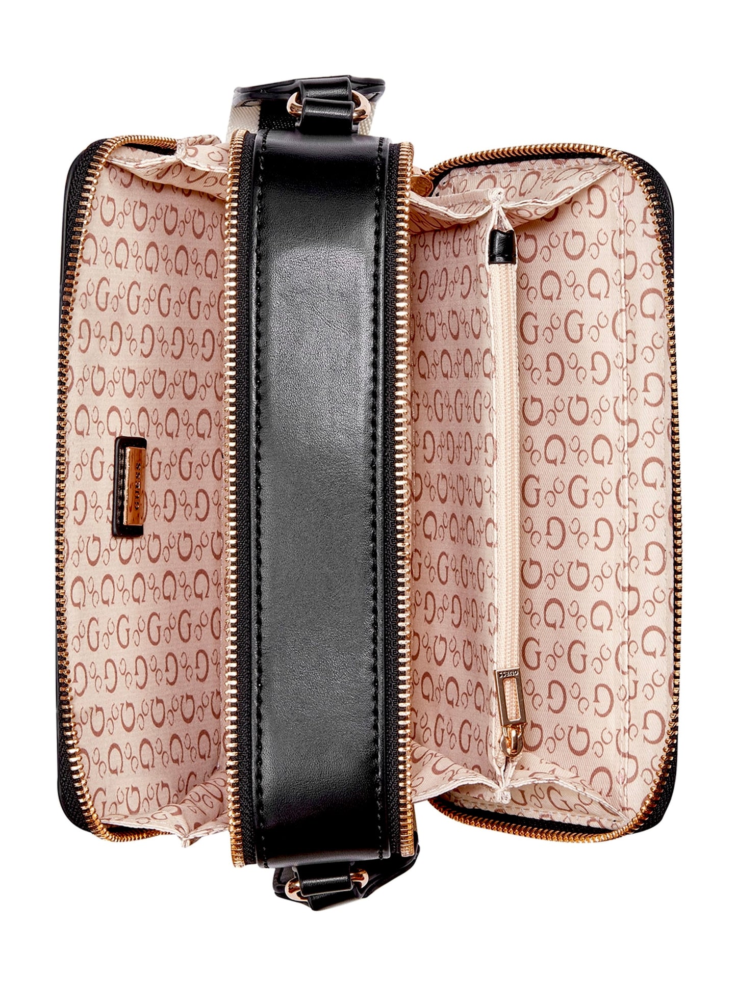 Guess Crossbody Double Zip Carrara Black