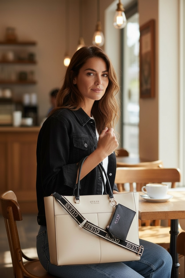 Guess TOTE BAG Pennywise Carryall Beige