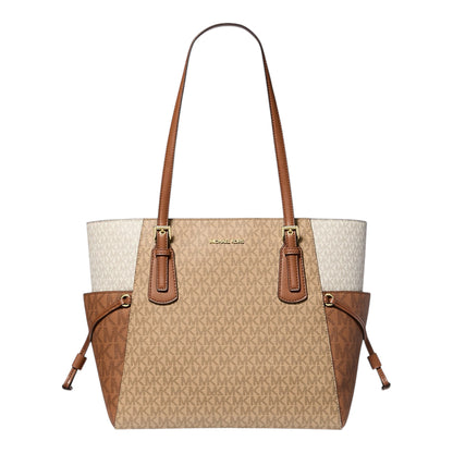 Michael Kors Tote BAG Voyager Brown - White