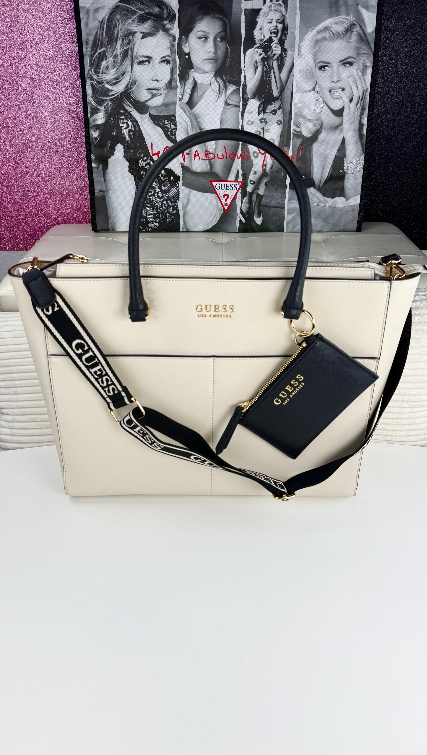 Guess TOTE BAG Pennywise Carryall Beige Luxury