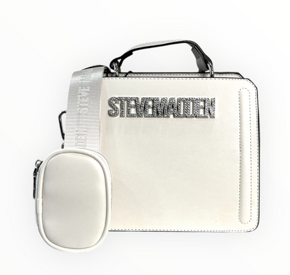 Steve Madden Crossbody Logo Brillante Blanco crema